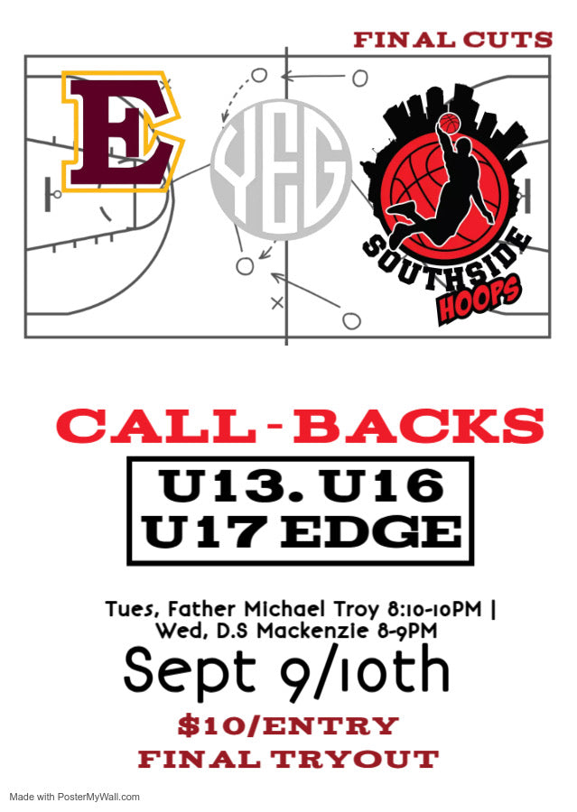 Southside Hoops Boys Tryouts - U11, U13, 14U, U15, 16U (YEG Elite, U17) *Register with Age Div